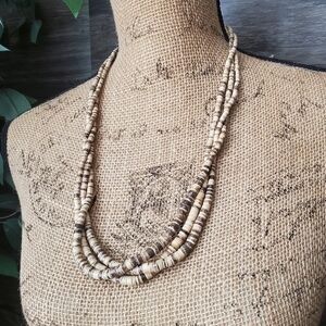 Vintage Seashell Necklace Mini Multilayer Beaded Boho Ethnic